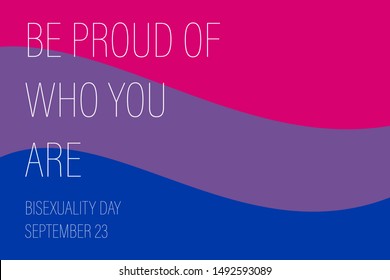 Celebrate Bisexuality Day is observed annually on September 23. This is a day for the bisexual community. Background, poster, greeting card, banner design. Vector EPS 10.