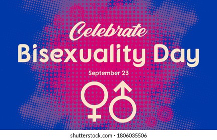 Celebrate Bisexuality Day is observed annually on September 23. Bi Visibility Day. This is a day for the bisexual community. Background, poster, greeting card, banner design. Vector EPS 10.
