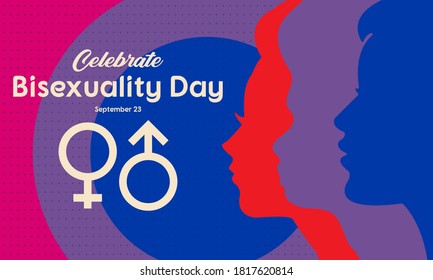 Celebrate Bisexuality Day is observed annually on September 23. Bi Visibility Day. This is a day for the bisexual community. Background, poster, greeting card, banner design. Vector EPS 10.