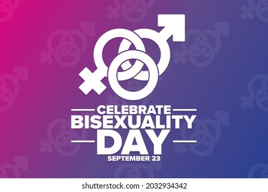 Celebrar el Día de la Bisexualidad. 23 de septiembre. Concepto de vacaciones. Plantilla para fondo, banner, tarjeta, afiche con inscripción de texto. Ilustración del vector EPS10