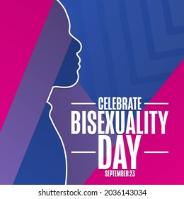 Celebrate Bisexuality Day. September 23. Holiday Concept. Template For Background, Banner, Card, Poster With Text Inscription. Vector EPS10 Illustration