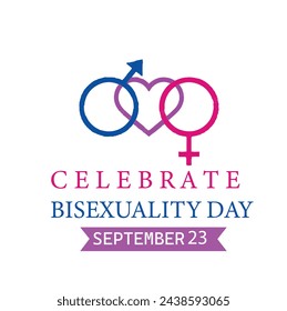 Celebrate Bisexuality Day. September 23 is a bisexual community day. Background, poster, postcard, banner design