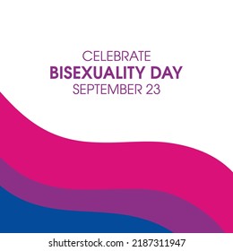 Celebrate Bisexuality Day Vector. Abstract Waving Bisexual Pride Flag Icon Isolated On A White Background. September 23. Important Day