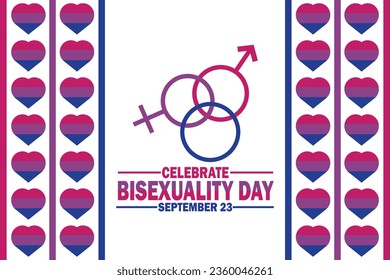 Celebrate Bisexuality Day Vector illustration. September 23. Holiday concept. Template for background, banner, card, poster with text inscription. 