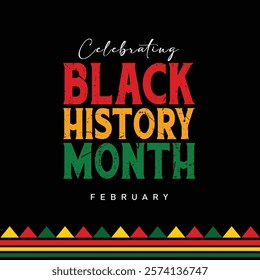 celebrate Black history month . African American History banner Poster Post design with Vector illustration