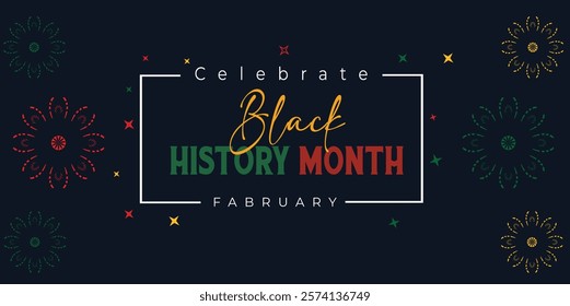 celebrate Black history month . African American History banner Poster Post design with Vector illustration