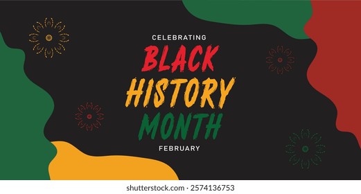 celebrate Black history month . African American History banner Poster Post design with Vector illustration