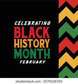 celebrate Black history month . African American History banner Poster Post design with Vector illustration