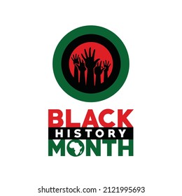 Celebrate of Black History Month design. Vector illustration and icon symbol. Logotype and word mark.