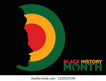 Celebrate of Black History Month design. Vector illustration and icon symbol. Logotype and word mark.