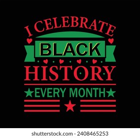 I Celebrate Black History T-Shirt Design