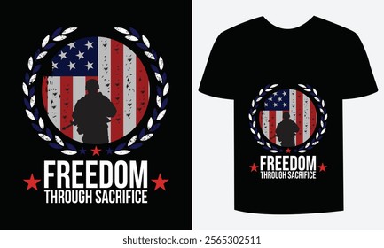 Celebrate the bravery of USA Veterans with this bold design featuring the American flag and the words, 'Land of the Free, Because of the Brave.' Perfect for honoring military heroes.