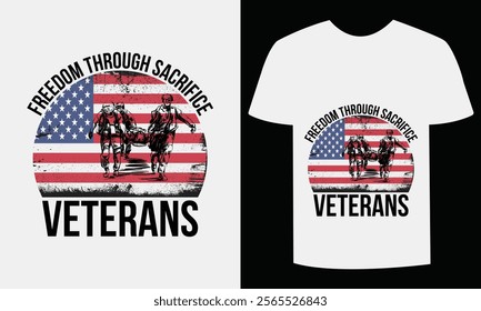 Celebrate the bravery of USA Veterans with this bold design featuring the American flag and the words, 'Land of the Free, Because of the Brave.' Perfect for honoring military heroes.