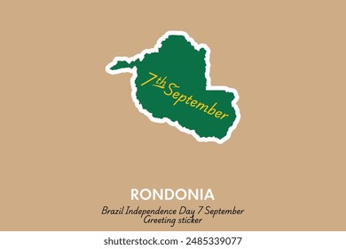 Celebrate Brazil's Independence Day with this unique Rondônia vector sticker! Perfect for greeting cards, social media posts, and festive decorations. Capture the spirit of September 7th.