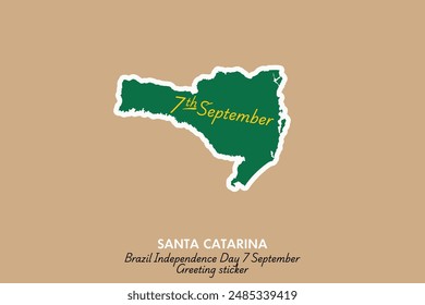 Celebrate Brazil's Independence Day with this unique Santa Catarina vector sticker! Perfect for greeting cards, social media posts, and festive decorations. Capture the spirit of September 7th.