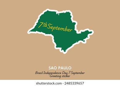 Celebrate Brazil's Independence Day with this unique São Paulo vector sticker! Perfect for greeting cards, social media posts, and festive decorations. Capture the spirit of September 7th.