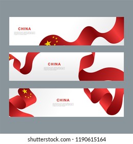Celebrate china national day with beautiful wavy flag, Happy china independence day. Flag banner of china happy independence day. Ribbon flag concept.