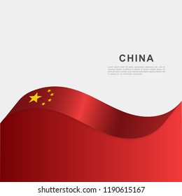 Celebrate china national day with beautiful wavy flag, Happy china independence day. Flag banner of china happy independence day. Ribbon flag concept.