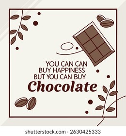 Celebrate Chocolate Day on July 7th with this stylish vector t-shirt design featuring delicious chocolate-themed typography. Perfect for apparel, greeting cards, and festive gifts. Ideal for chocolate