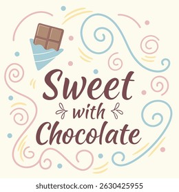 Celebrate Chocolate Day on July 7th with this stylish vector t-shirt design featuring delicious chocolate-themed typography. Perfect for apparel, greeting cards, and festive gifts. Ideal for chocolate