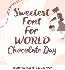 Celebrate Chocolate Day on July 7th with this stylish vector t-shirt design featuring delicious chocolate-themed typography. Perfect for apparel, greeting cards, and festive gifts. Ideal for chocolate