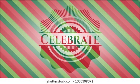 Celebrate christmas colors emblem. Vector Illustration. Detailed.