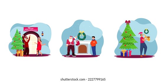 Celebrate Christmas Day Flat Bundle Design