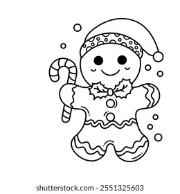 Celebrate Christmas with our free gingerbread man coloring