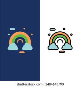 Celebrate, Cloud, Colorful, Ireland, Irish  Icons. Flat and Line Filled Icon Set Vector Blue Background. Vector Icon Template background