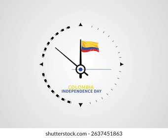 Celebrate Colombia Independence Day with this vibrant clock design featuring the Colombian flag 