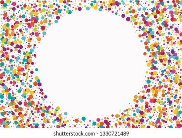 Celebrate color circle vector confetti background.