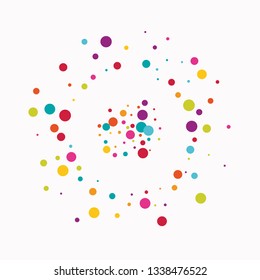 Celebrate color circle vector confetti background.