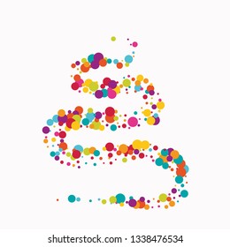 Celebrate color circle vector confetti background.