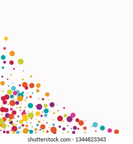 Celebrate color circle vector confetti background.