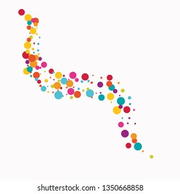 Celebrate color circle vector confetti background.