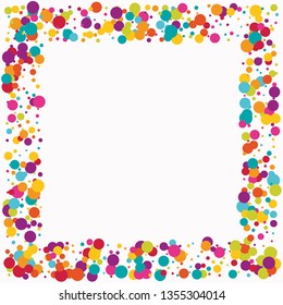 Celebrate color circle vector confetti background.