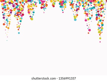 Celebrate color circle vector confetti background.