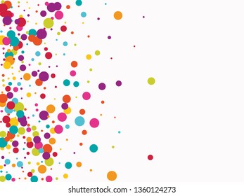 Celebrate color circle vector confetti background.