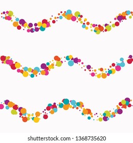 Celebrate color circle vector confetti background.