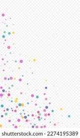 Celebrate Confetti FallingFestive Vector Transparent Background. Independence Circle Pattern. Abstract Dust Design. Rainbow Rain Effect Wallpaper.