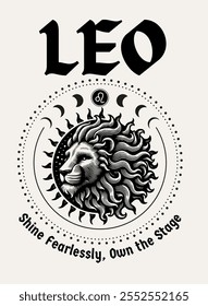 Celebrate the confidence and charisma of Leo with a bold design featuring the quote. Design vector illustration for T-shirts, mugs, typography, poster and more. Zodiac characteristic.