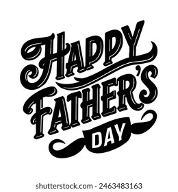 Celebrate Dad with our "Happy Father's Day" design featuring a mustache and lettering quote! 