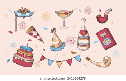 Celebrate the dawn of a new year with our enchanting Happy New Year Vector Illustration, a visual symphony of joy, hope, and festivity. 