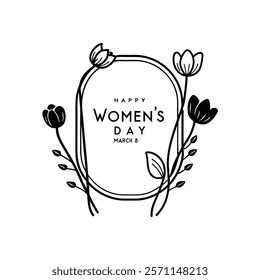 Celebrate Women’s Day with a beautiful greeting card design featuring tulip flowers. This elegant vector illustration is perfect for creating heartfelt messages or printable decor.