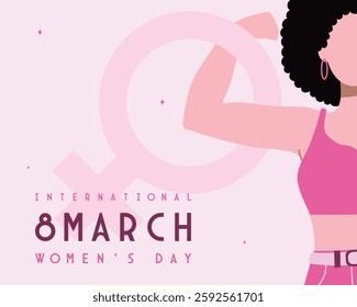 Celebrate Women’s Day with a bold design: A girl’s hand inside the female symbol, surrounded by stunning pink hues. Ideal for social media - versatile projects. #WomensDay #Empowerment"