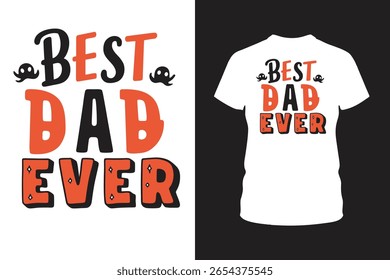 Celebrate Father’s Day with this “Best Dad Ever” T-shirt design, perfect for gifts or apparel. A modern and stylish typography design that’s ideal for custom prints and trendy dad shirts.
