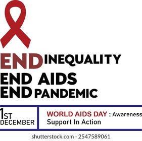 Feiern Sie den 1. Dezember mit einzigartigen Kunst- und Kampagnenbannern zum Welt-Aids-Tag. Aids Day Vektor Kunst Illustration Design. AIDS Day Awareness Month Concept Poster.