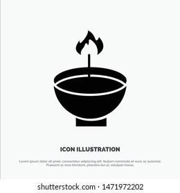 Celebrate, Deepam, Deepavali, Diwali, Festival, Lamp, Light solid Glyph Icon vector