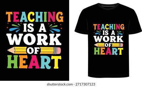 Celebra la diferencia que hacen los maestros con esta vibrante camiseta “La enseñanza es una obra de corazón”. Con letras llamativas y coloridas, un gráfico a lápiz y divertidos acentos temáticos de la escuela, esta cómoda camiseta unisex es perfecta para maestros de preescolar, primaria, secundaria y secundaria.
