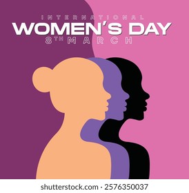 Celebrate Diversity and Empowerment with a Stunning Woman's Day Vector Illustration Featuring Inspiring Women in Various Professions and Celebratory Elements